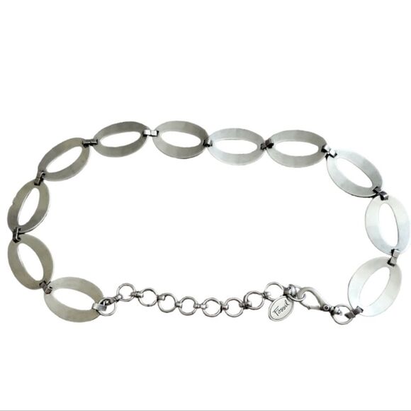 EC 90's FOSSIL HAMMERED METAL ADJUSTABLE BELT - Picture 3 of 3